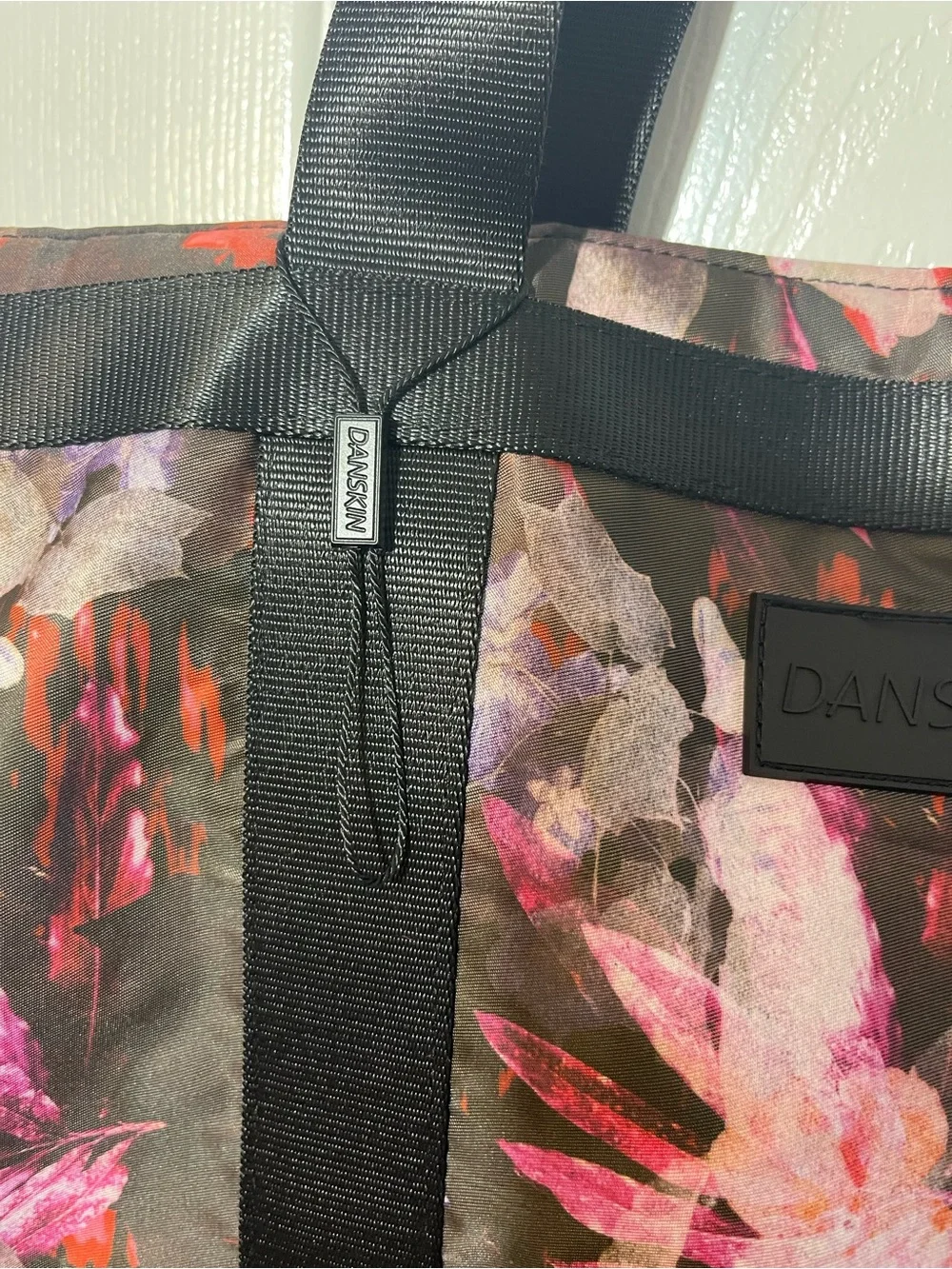 Danskin Pink and Black Floral Tote